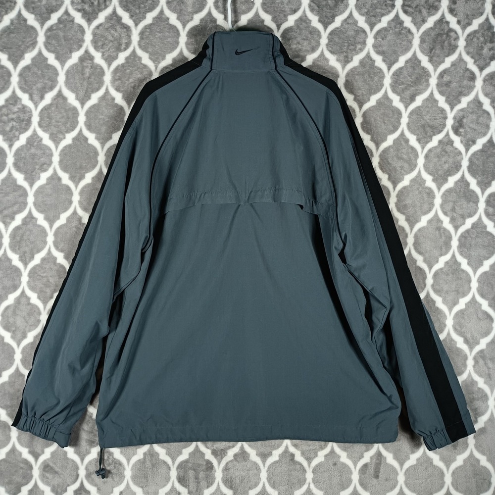 Nike Windbreaker Jacket Men XXL Gray Black Full Zip Running Golf Swoosh - Picture 3 of 8